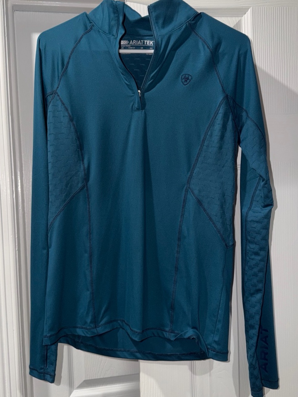 AriatTEK women’s Teal Half-Zip Performance Pullover size Medium